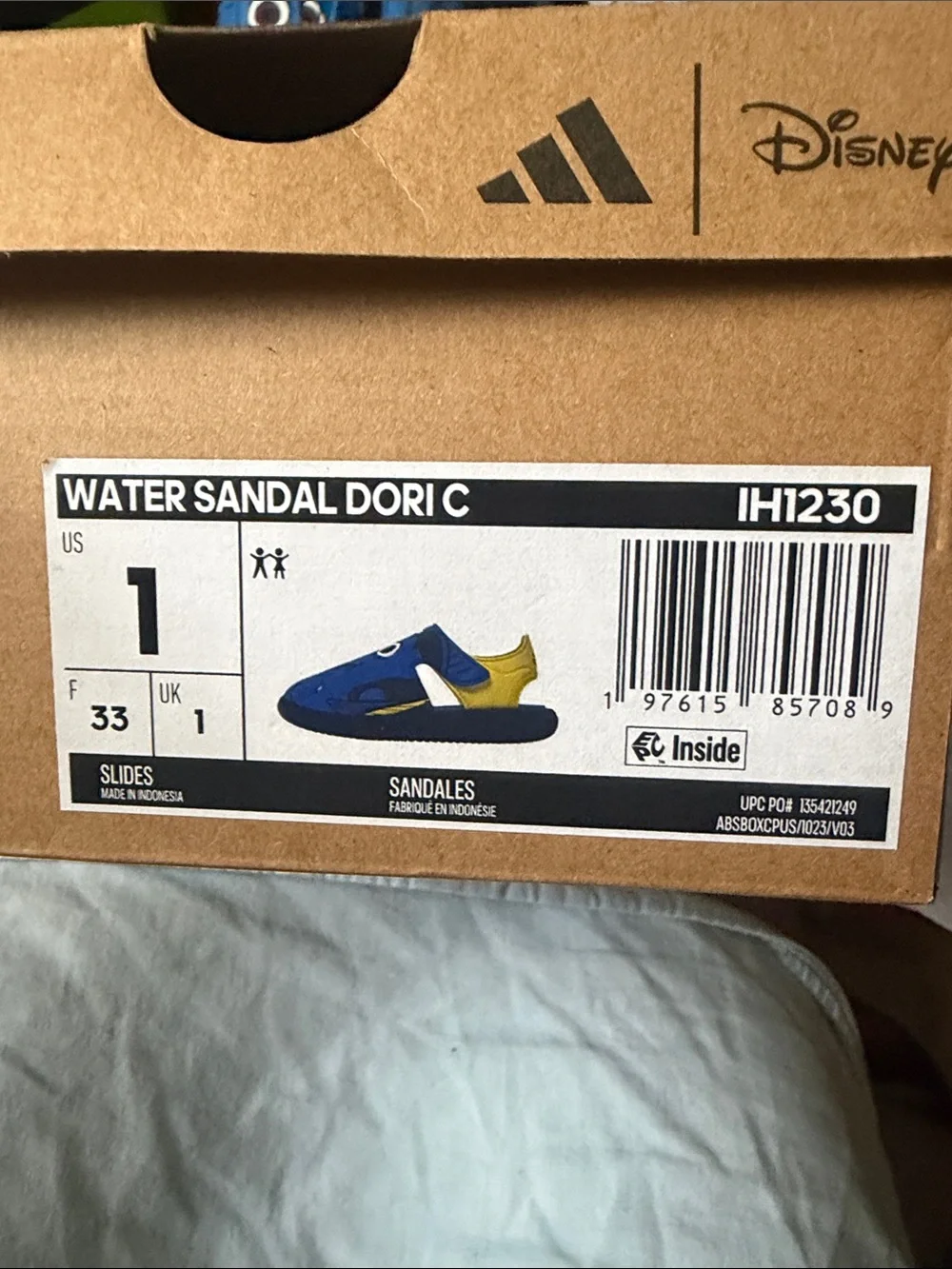 adidas Kids Blue & Yellow Finding Dory Slip-On Clogs